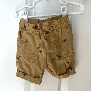 Baby Boy Dinosaur Khaki Shorts - 6-12 Months